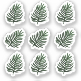 Set "Watercolor Monstera Leaf Greenery Sticker" Aufkleber