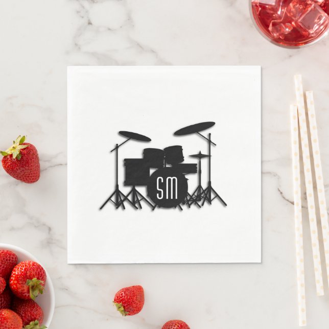 Set weiß Monogramm Serviette (Beispiel)