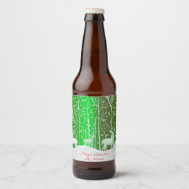 Set Weißer Reinder bearbeiten Name Grün Bierflaschenetikett