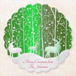 Set Weißer Reinder bearbeiten Name Grün Untersetzer