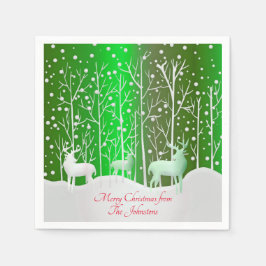 Set Weißer Reinder bearbeiten Namenscocktail Serviette