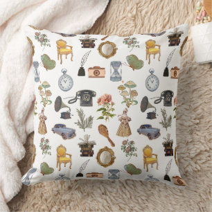 Set Wunderschöne alte Vintage Gegenstände Kissen