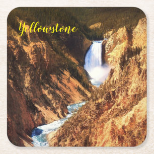 Set-Yellowstone-Fälle für Papier-Untersetzer Rechteckiger Pappuntersetzer