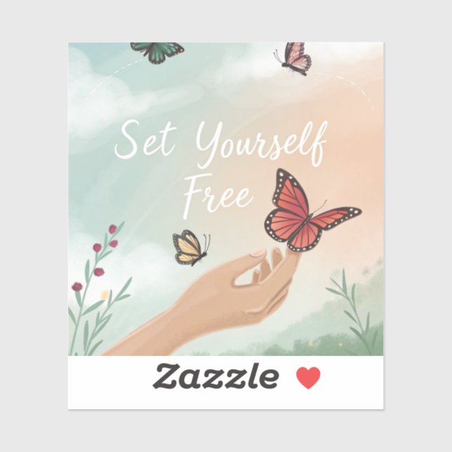 “Set Yourself Free – Butterfly Release Art” Aufkleber (Blatt)