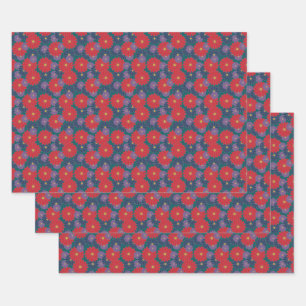 Set zum Abtropfen von Floral Wrapping Geschenkpapier Set