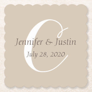 Set zum mit Monogramm Untersetzer Hochzeit/Jubiläu