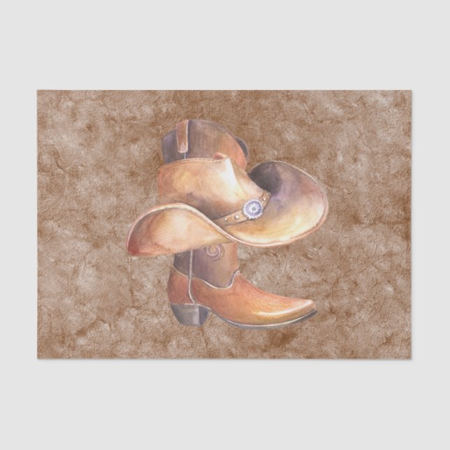 Set zum Thema Papier (2) Cowboy's Boot & Hat auf P (Vorderseite)