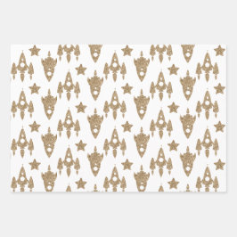 Set zum Thema "Weltraum" Geschenkpapier Set