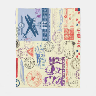Set zur Dekoration der Vintagen Briefmarke Fleecedecke