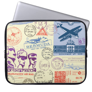 Set zur Dekoration der Vintagen Briefmarke Laptopschutzhülle
