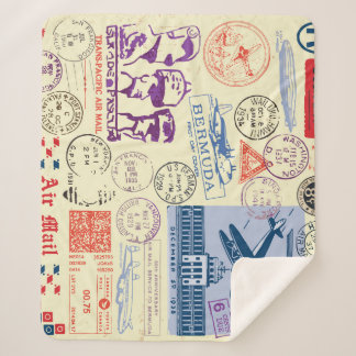 Set zur Dekoration der Vintagen Briefmarke Sherpadecke