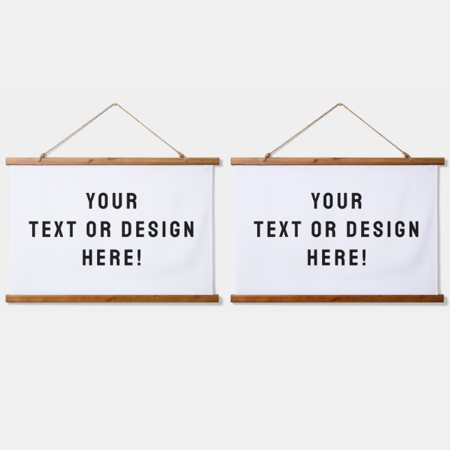 Set zweier benutzerdefinierter horizontaler Hangin Wandteppich Mit Holzrahmen (Doppelt)