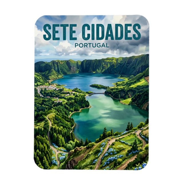 Sete Cidades Portugal Magnet (Vertikal)