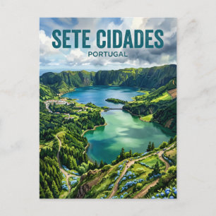 Sete Cidades Portugal Postkarte