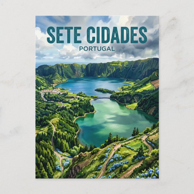 Sete Cidades Portugal Postkarte (Vorderseite)