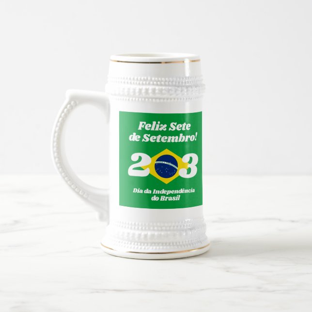 Sete de Setembro Unabhängigkeitstag Brasilien Flag Bierglas (Links)