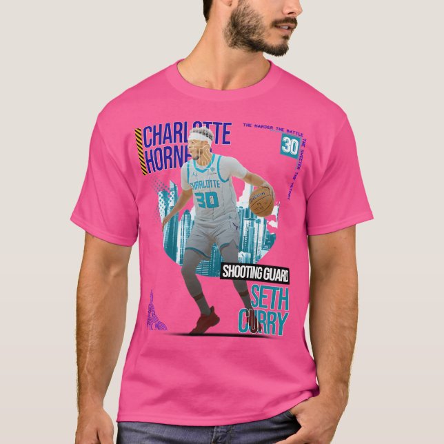 Seth Curry Basketball Art Hornets 2 T-Shirt (Vorderseite)
