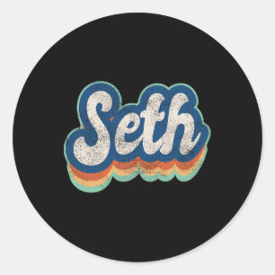 Seth Vorname Boy Vintag Style 70er 80er Personal Runder Aufkleber