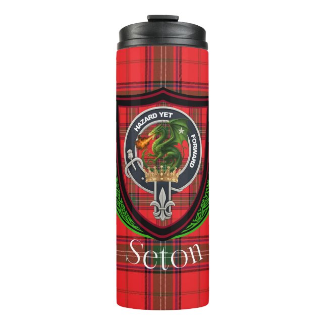 Seton Scottish Clan Tartan & Crest Thermosbecher (Vorderseite)