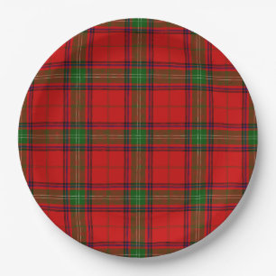 Seton-Tartan rot grün kariert Pappteller
