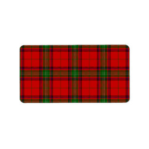 Seton tartan rot kariert adressaufkleber