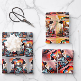 Sets de hojas de papel de regalo Nueva York  Geschenkpapier Set