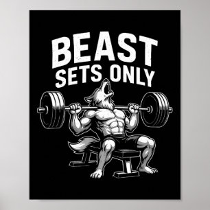 Sets nur Wolf Gym Workout Fitness Bodybuild Poster
