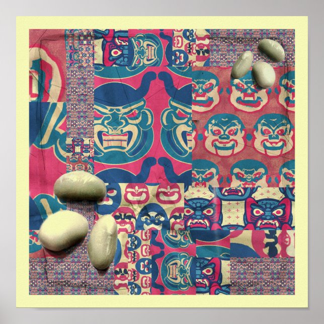 Setsubun-Muster-Bohnen-Dämonen Poster (Vorne)