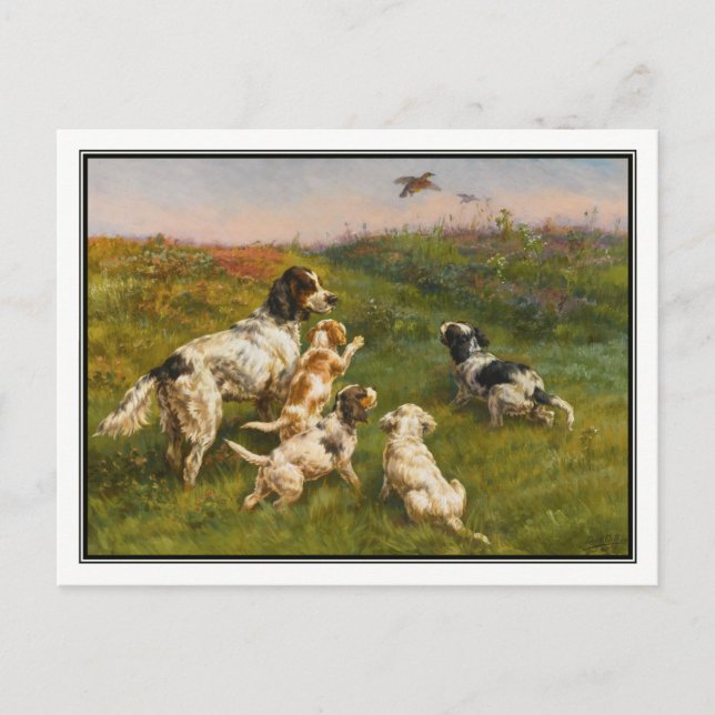 Setter and Pups von Edmund Henry Osthaus Postkarte (Vorderseite)