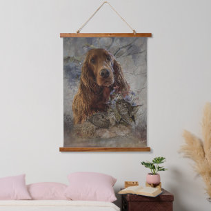 Setter Art Wandteppich Mit Holzrahmen