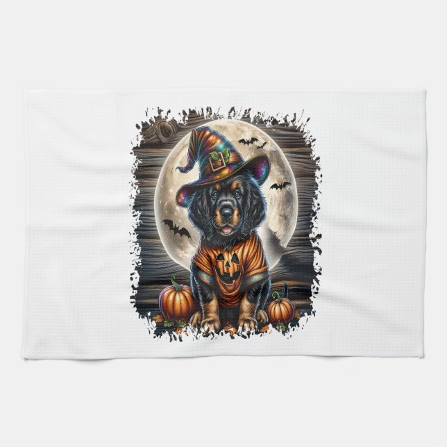 Setter Dog Halloween Square Geschirrtuch (Horizontal)