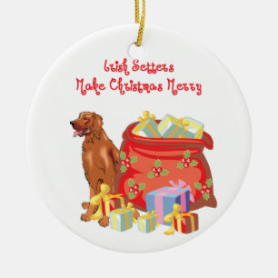 Setter-frohe Weihnachten Keramik Ornament