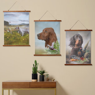 Setter Kunst Wandteppich Mit Holzrahmen