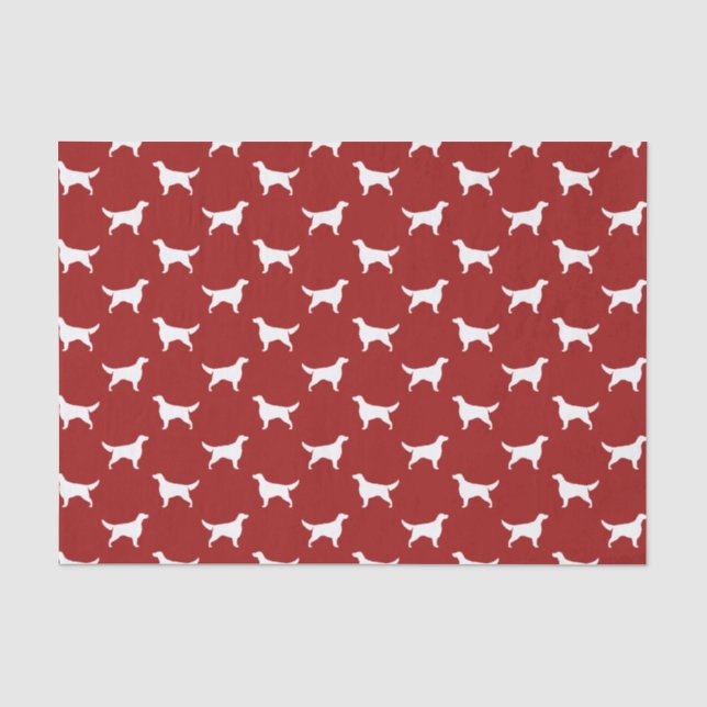Setter-Silhouette-Muster-Rot Seidenpapier (Vorderseite)