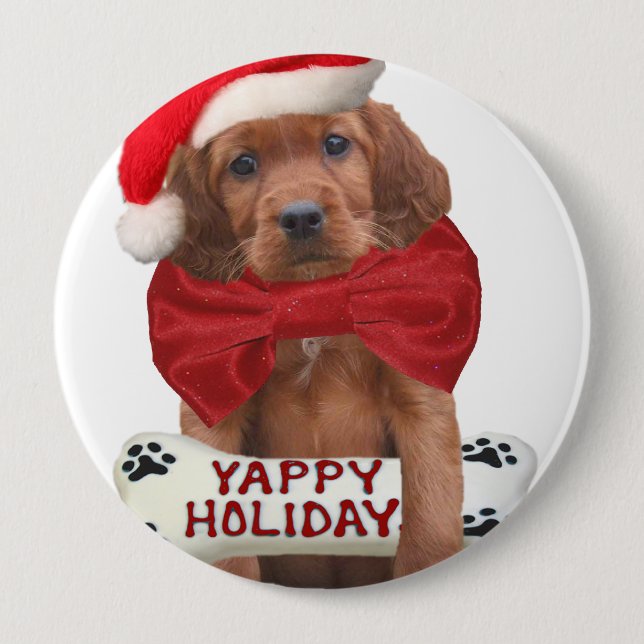 Setter-Yappy Feiertagsgeschenkideen Button (Vorderseite)