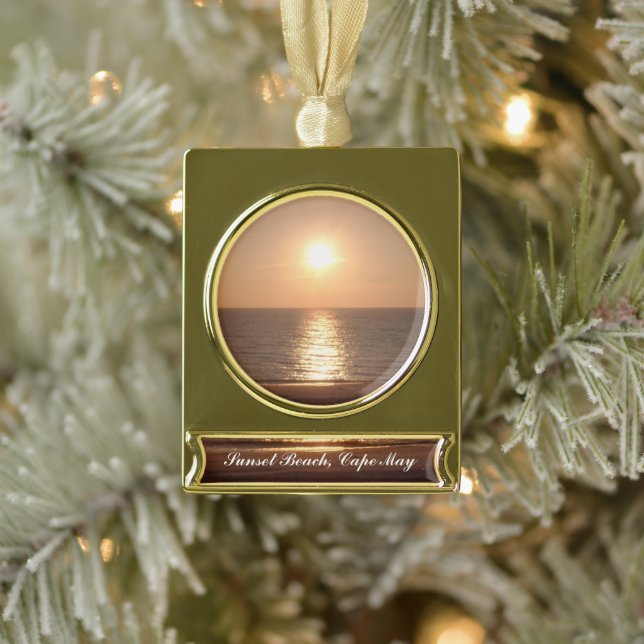 Setting Sun Banner-Ornament Gold (Baum)