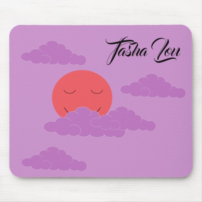 Setting Sun with Purple Clouds:  Lavender Mousepad (Vorne)