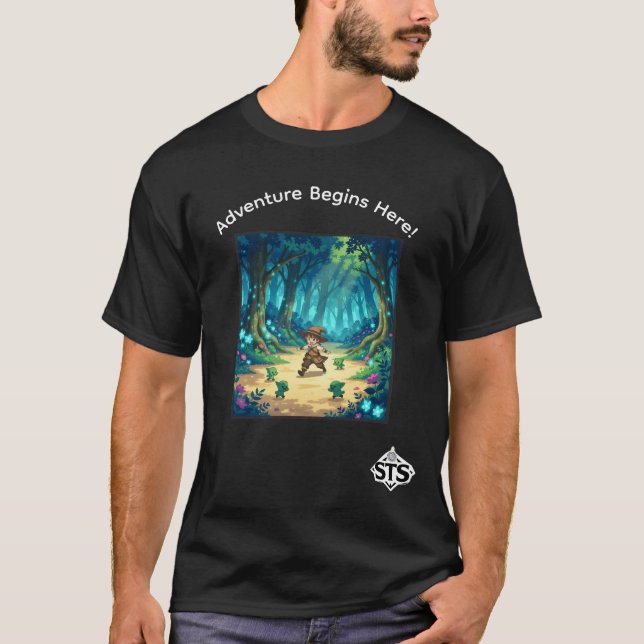 Setting the Stage Adventure Begins Here TShirt (Vorderseite)