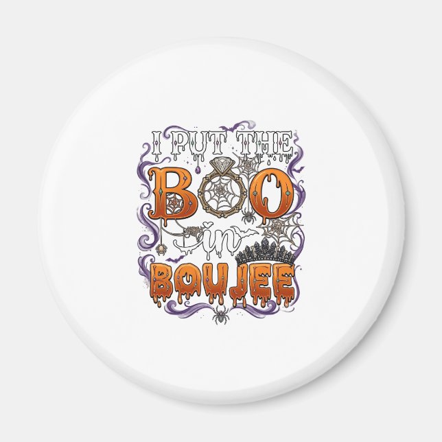 Setze Boo Boujee Halloween Diamant Ring Krone_1 Magnet (Vorne)