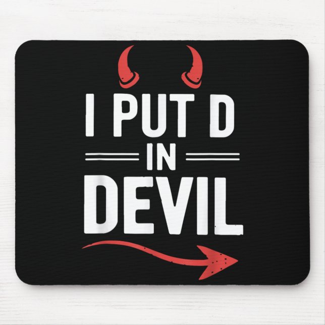 Setze D in Teufel Lustiges Halloween-Paarmatching Mousepad (Vorne)