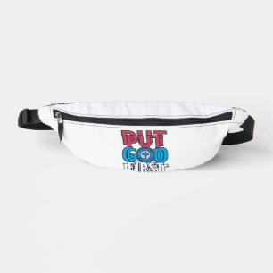 Setze Gott an erste Stelle Christlicher Zitatvekto Bauchtasche