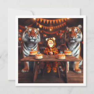 Setze mein Gesicht in das Bild, Tiger und Kind Karte
