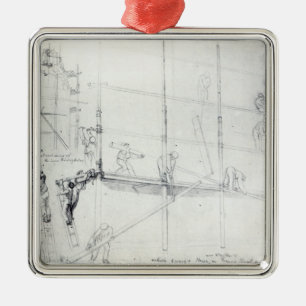 Setzen herauf Baugerüst außerhalb Craig Hauses Silbernes Ornament