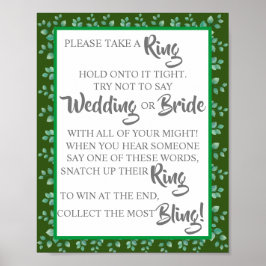 Setzen Sie auf Eukalyptus-Brautparty-Spielzeichen Poster