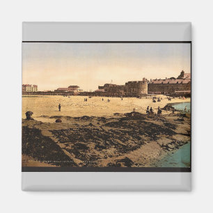 Setzen Sie bei Ebbe, St. Malo, Frankreich Vintages Magnet