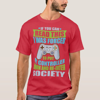 Setzen Sie Controller reEnter Society Funny Gamer T-Shirt