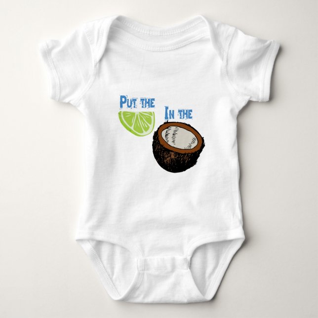 Setzen Sie das Limone in die Kokosnuss ein! Baby Strampler (Vorderseite)