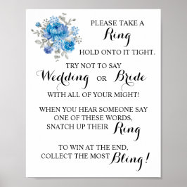 Setzen Sie den Ring auf das Brautparty-Zeichen der Poster