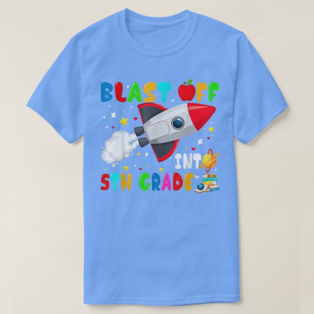 Setzen Sie die 5. Klasse der Rakete in den Weltrau T-Shirt (Design vorne)