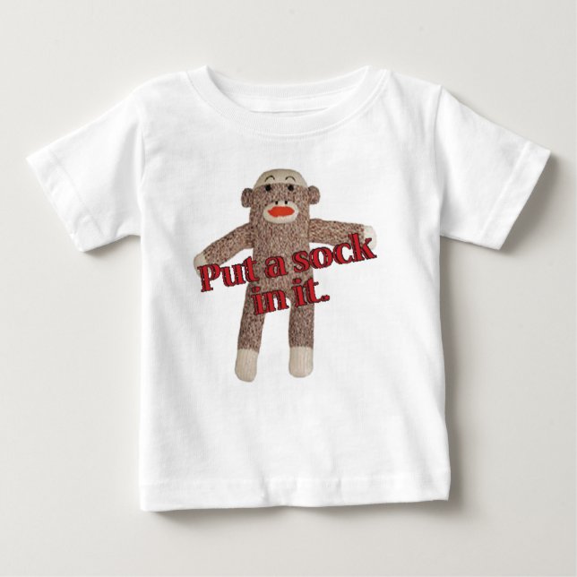 setzen Sie eine Socke in sie ein Baby T-shirt (Vorderseite)